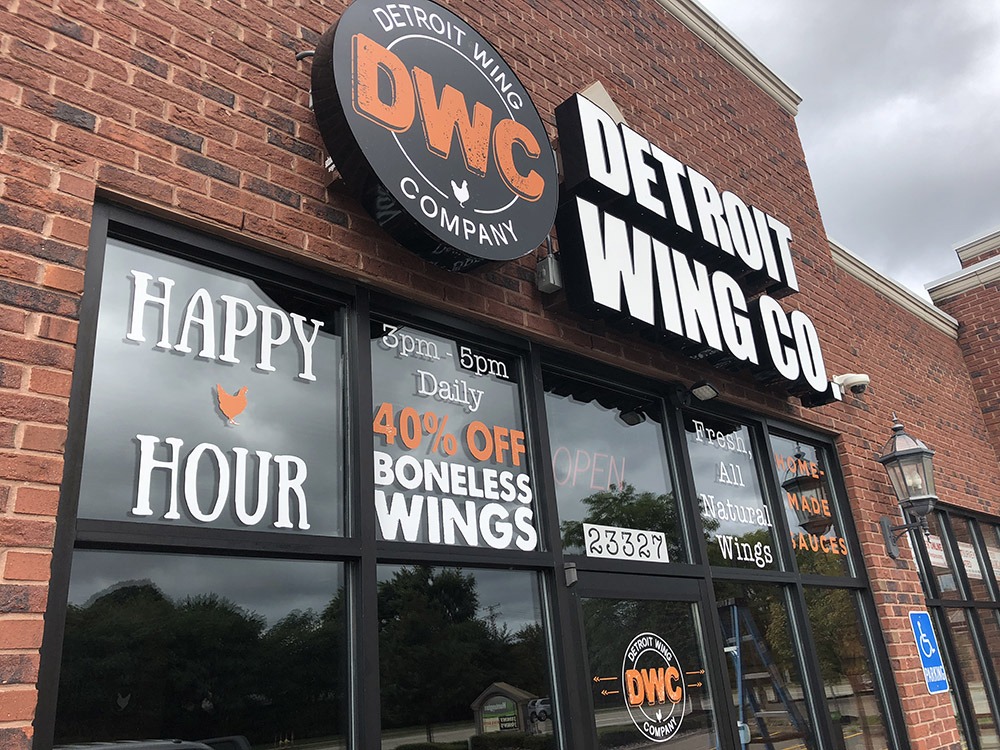 Detroit Wing co Outdoor Sign