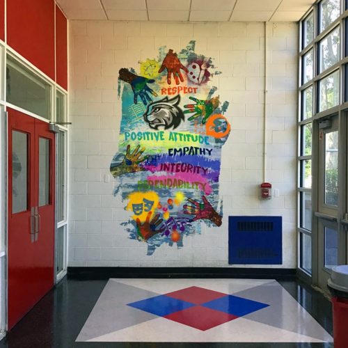 School Dimensional Wall Graphic: - Gym Grafitti