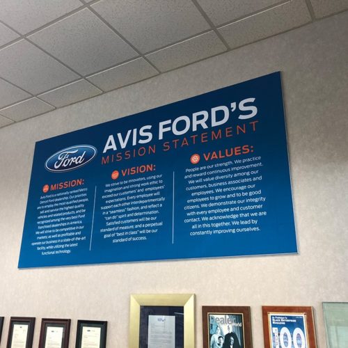 Avis Ford's Mission Statement Wall Graphic