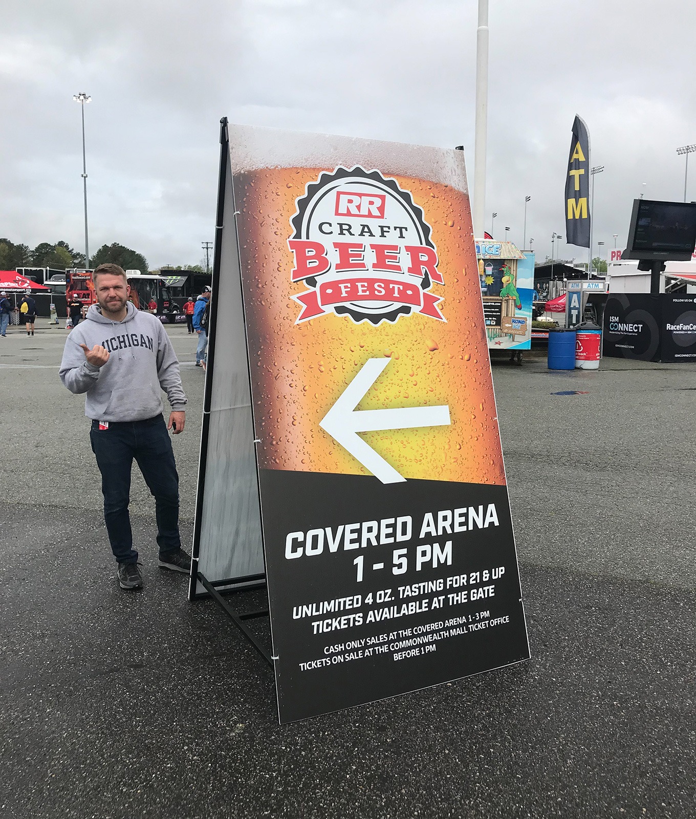 Giant A Frame Sign Display at a Richmond Raceway NASCAR Event