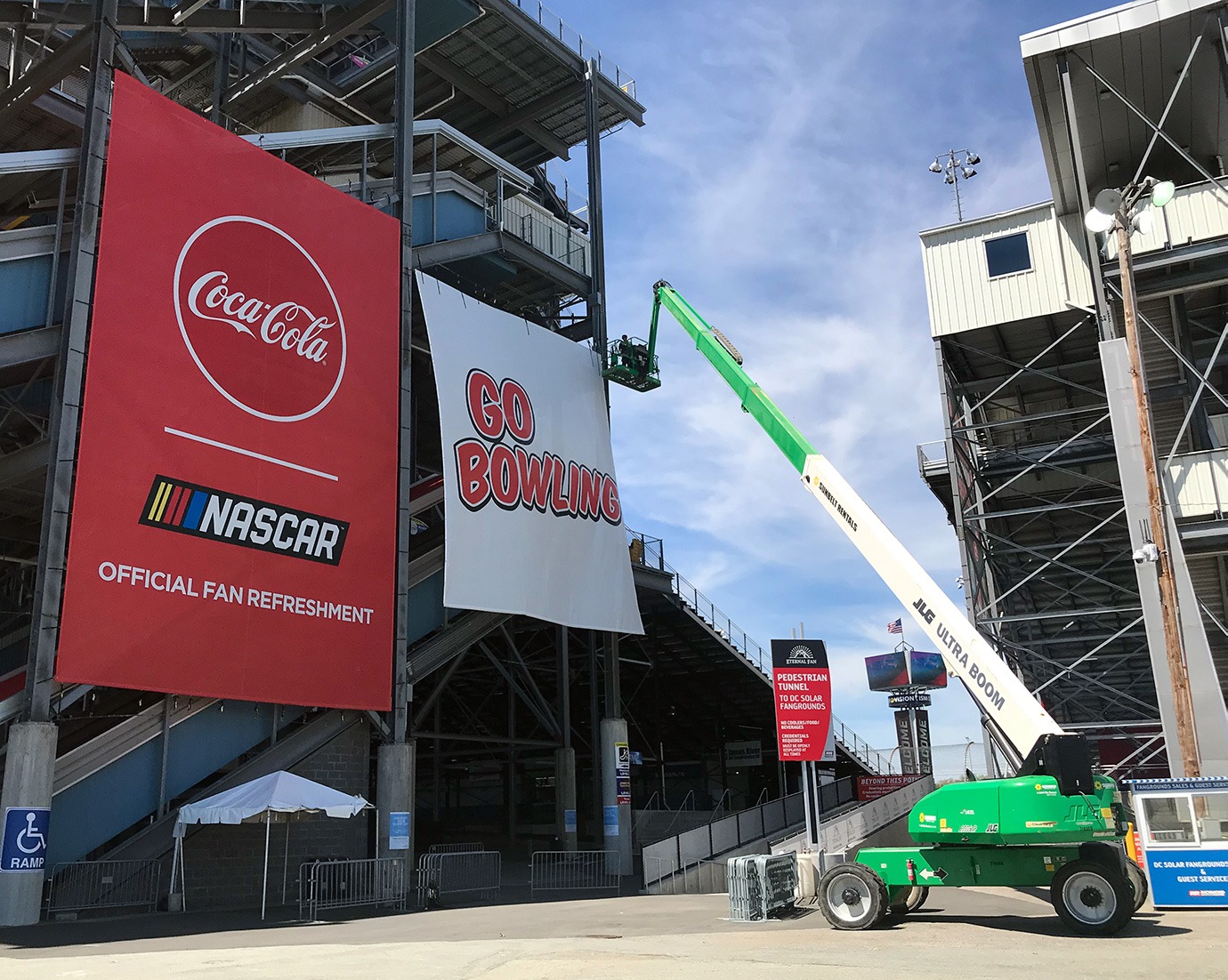 Giant Coca-Cola banner at NASCAR - Sponsor Graphics