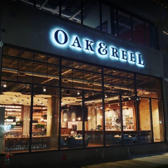 Backlit Restaurant Sign - Oak & Reel