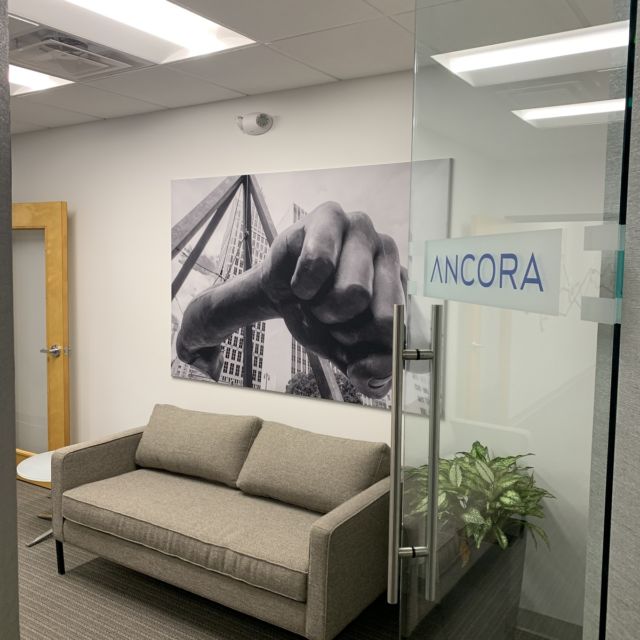 Ancora Lobby Art and Glass Door Decal