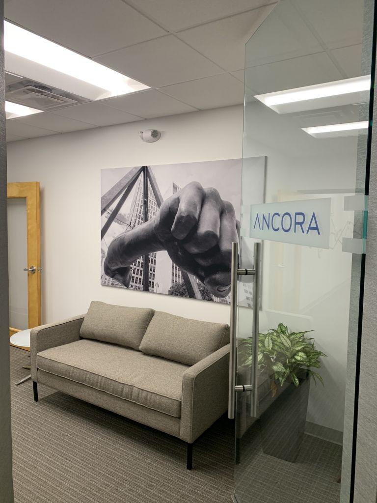 Ancora Lobby Art and Glass Door Decal