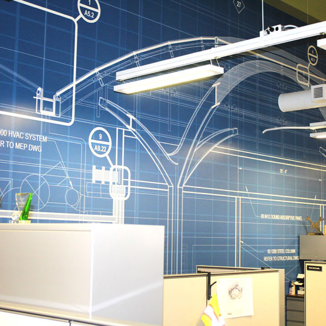 Ideal Contracting - Blueprint Vinyl Wall Graphic