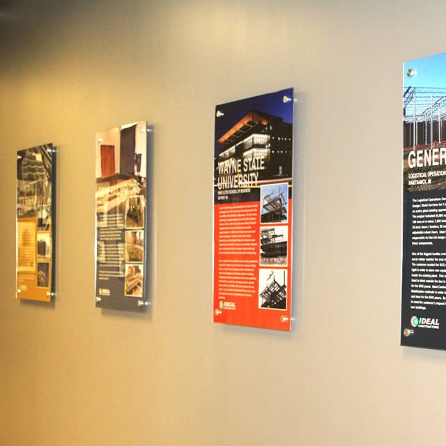 Ideal Contracting - Wall Displays on Standoffs