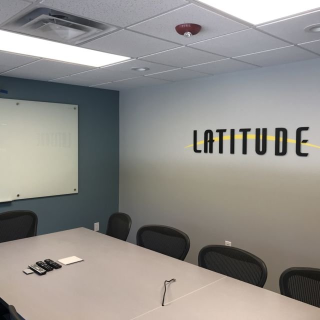 Latitude Conference Room Dimensional Wall Logo