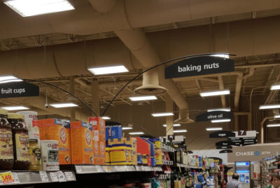 Arc Signage Down Aisle - Hanging Aisle Talkers
