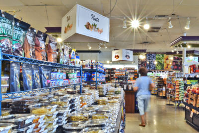 Hanging Wayfinding Signs - Johnny Pomodoros Grocery