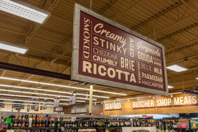 Custom Designed Grocery Cheese Sign