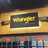 Installed Dimensional Wrangler Retail Sign
