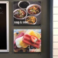 High quality menu item printed graphics for restaurant walls