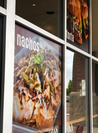 Restaurant exterior window graphics - Nachos