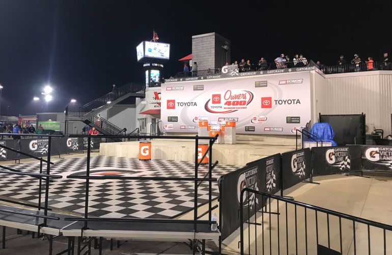 Stage Graphics Display - Toyota and Monster Sponsorships at the Richmond Raceway