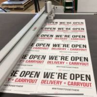 Wheelhouse Graphix in Bloomfield Hills, Michigan, handed out hundreds of these signs to support fellow local businesses trying to stay afloat. Wheelhouse Graphix in Bloomfield Hills, Michigan, handed out hundreds of these signs to support fellow local businesses trying to stay afloat.